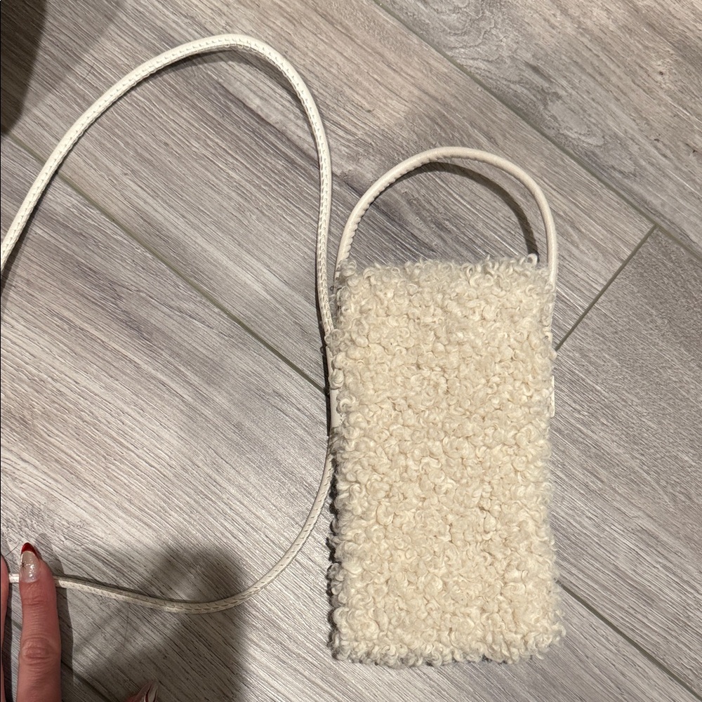 COS cute Cream Textured Crossbody phone Bag